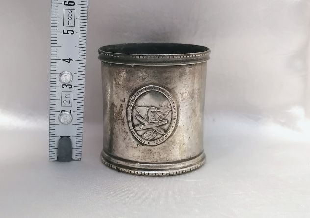 RARO PORTA-FIAMMIFERI MILITARE DA TAVOLO IN ARGENTO 800. - Foto 10