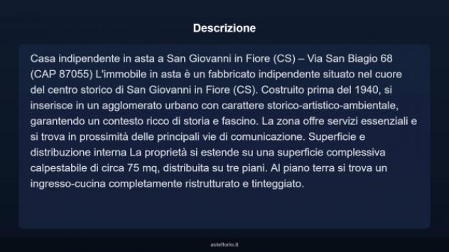 Immobile in asta di 75 m², box auto in vendita a San Giovanni in Fiore - Foto 4