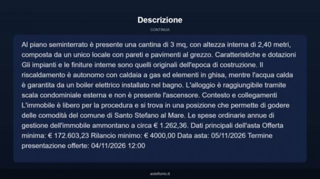 Immobile in asta di 75 m² in vendita a Santo Stefano al Mare - Foto 4