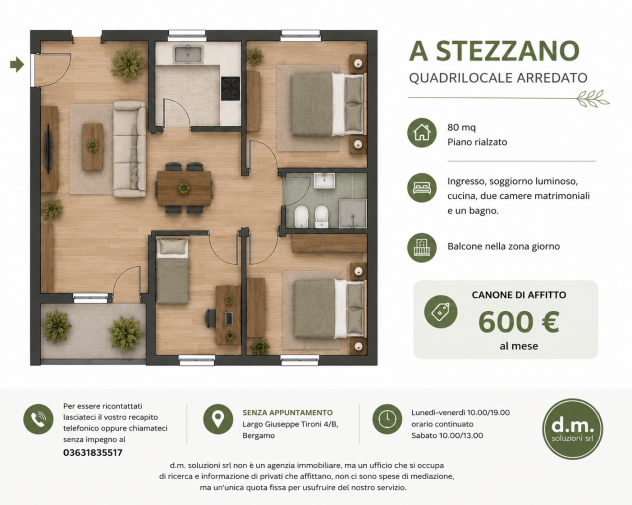 Stezzano quadrilocale subito disponibile