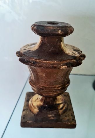 Vaso Porta Palme in legno intagliato e dorato '800 da altare . - Foto 3
