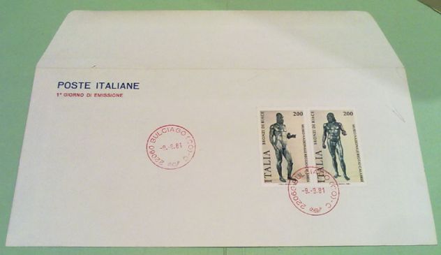 POSTE ITALIANE PRIMO GIORNO EMISSIONE BRONZI DI RIACE