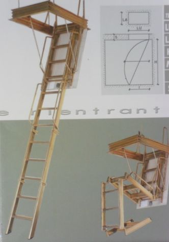 SCALA RETRATTILE PER SOFFITTO IN FERRO MISURE 100 X 70 ALTEZZA 2,80