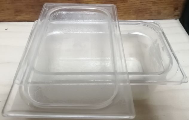 Bacinelle Gastronomia contenitori alimenti BGN 1/4 - 26,5x16,2 h10cm + COPERCHIO - Foto 3