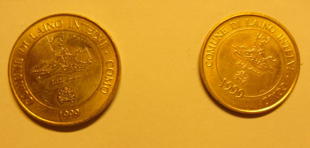 1 EURO E 50 CENTESIMI D'EURO DI LAINO INTELVI COMO - imitazione - - Foto 2