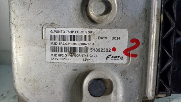 CENTRALINA MOTORE FIAT Punto EVO MJD8F2.G1/51892322/HW00P 199A9000 diesel 1248 (0912) - Foto 2