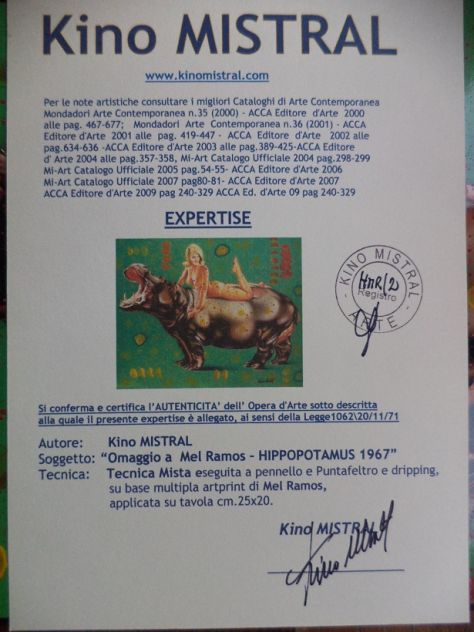 Kino Mistral omaggio a Mel Ramos Hippopotamus 1967 - Foto 2