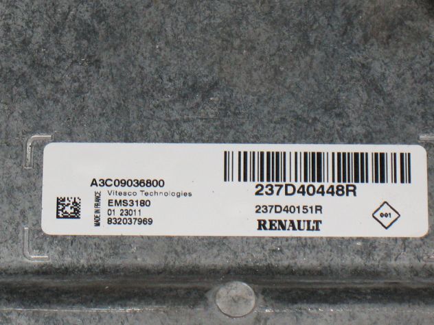 237D40448R ECU SMART RENAULT KANGOO ZOE 1.5 EMS3180 237D40448R A3C09036800 - Foto 2