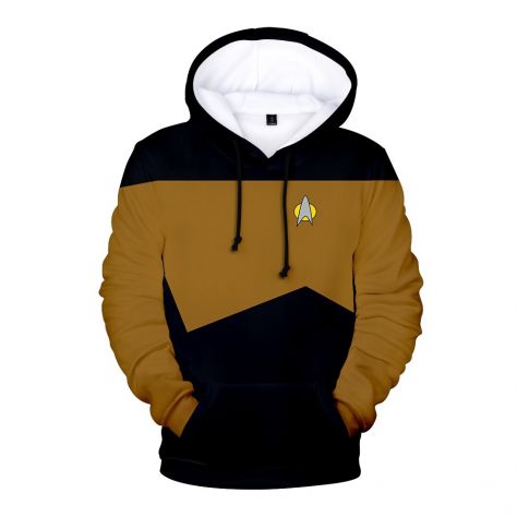 FELPA CON CAPPUCCIO STAR TREK UNISEX MANICA LUNGA GIALLO / BLU / ROSSO - Foto 2