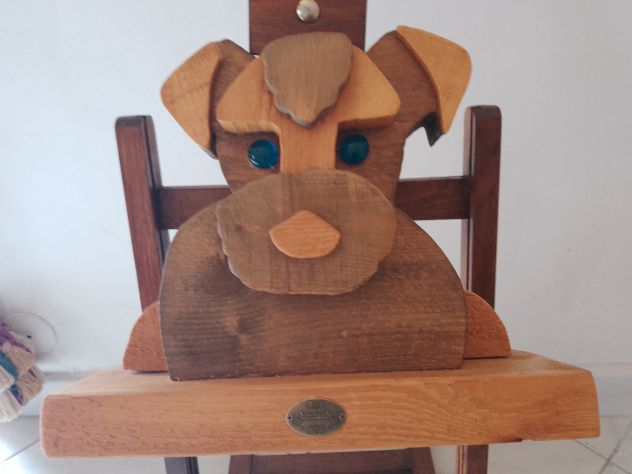 Scultura Legno Pieno Cane Artigianale Made Italy - Foto 3