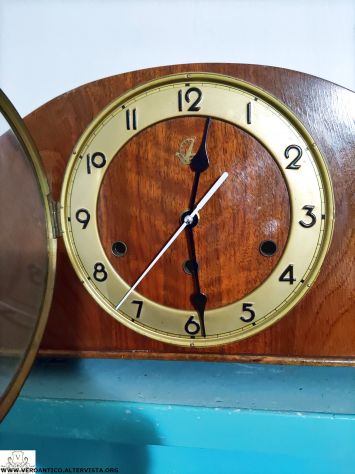 176256 Orologio da comò a batteria con mobile antico - Foto 6