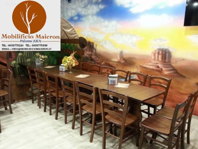 Set Tavoli e Sedie Brindisi Per Ristoranti Pizzerie Pub In Stile Rustico cod800 - Foto 3
