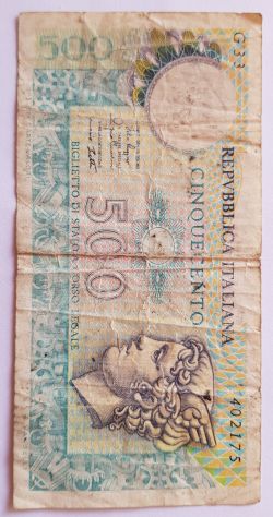 Banconota italiana 500 lire - Foto 2