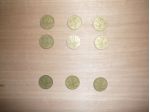 9 monete da 20 lire del 1957 - 58