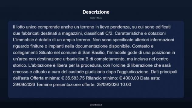 Immobile in asta di 105 m² con più di 5 locali in vendita a San Basilio - Foto 4