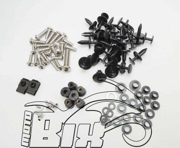 KIT VITI CARENE COMPLET X SUZUKI GSXR 1000 07 08 BULLONERIA FAIRING BOLT ARGENTO