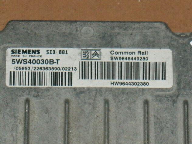 5WS40030BT ECU PEUGEOT 307 2.0 5WS40030B-T SID801 SW9646449280 HW9644302380 - Foto 2