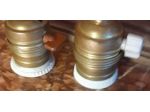 coppia di portalampade in ottone con interruttore  vintage