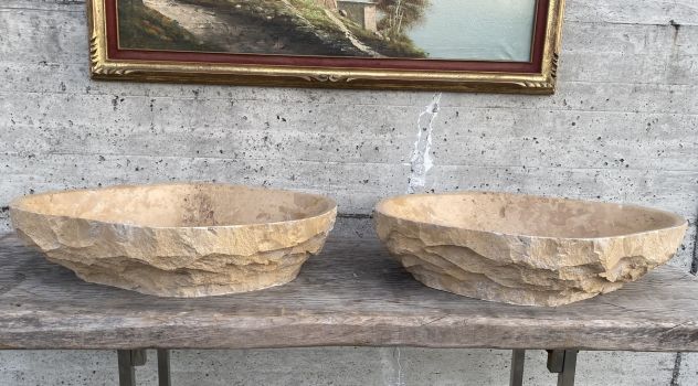Lavabo lavandino da appoggio in pietra beige 2 - Foto 2