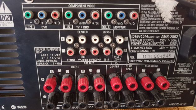 Sintoamplificatore Denon Modello: AVR-2802 - Foto 4