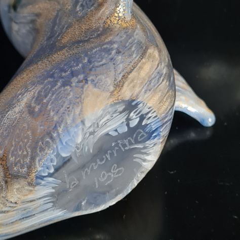 Duetto  La Murrina  formato da  foca  e pesce in vetro di Murano anni 90 marchia - Foto 4