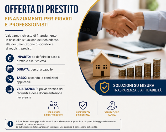 FINANZIAMENTI E PRESTITI – VALUTAZIONE DELLE RICHIESTE