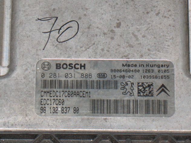 0281031886 ECU CITROEN PEUGEOT EDC17C60 9813283780 1039S81655 9806460480 - Foto 2