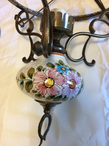 Lampadario Vintage Vetro-ottone-ceramica - Foto 2