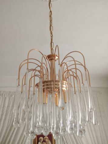 Lampadario in stile vetro/ottone