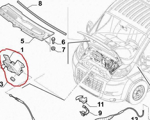 Serratura Cofano Anteriore Ducato - Jumper - Boxer 1369755080
