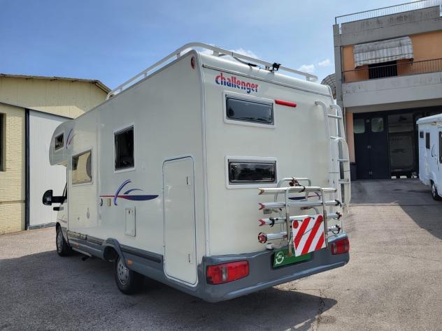 CAMPER CHALLENGER DUCATO MANSARDATO 7 POSTI DOPPIA DINETTE LETTI CASTELLO POSTERIORI CLIMATIZZATORE GENERALI USATO - Foto 4
