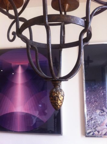 LAMPADARIO DEL 1.700 ORIGINALE IN FERRO BATTUTO IN OTTIMO STATO - Foto 3