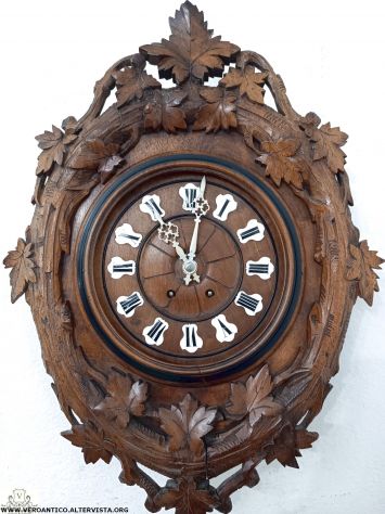 176333 Antico orologio a pendolo Foresta Nera - Foto 5