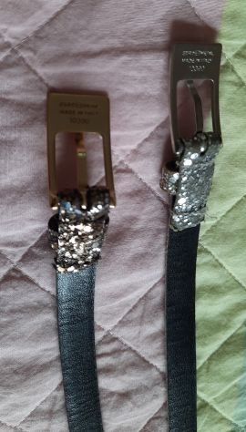 Coppia due cinture H&amp;M argento e oro glitter - Foto 3