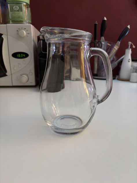 CARAFFA/BROCCA COME NUOVA MA VINTAGE IN VETRO SPESSO TRASPARENTE MARCA PASABAHCE - Foto 5