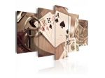 Quadro Col Poker Cm. 100x60 E 200x100 - Beige - ARREDALACASA