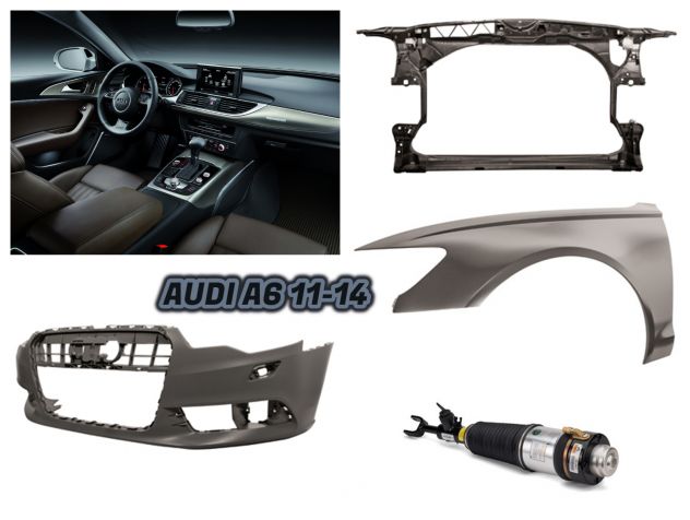 Audi A6 frontale paraurti cofano radiatore fanale kit airbag 2011 12 13 14