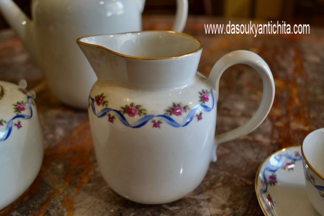 Servizio da caffè Ginori anni 20/50 decori a nastro con rose - Foto 4