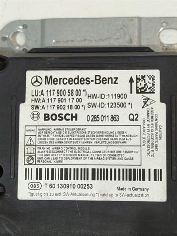 CENTRALINA AIRBAG MERCEDES Classe A Serie (W176) A1179005800 0285011863 651901 (1218) - Foto 2