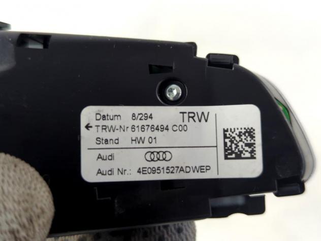 4E0951527ADWEP COMANDI AL VOLANTE MULTIFUNZIONE AUDI A5 2.7 D 140KW AUT 3P (2008) RICAMBIO USATO 4E0951527AEWEP - Foto 8