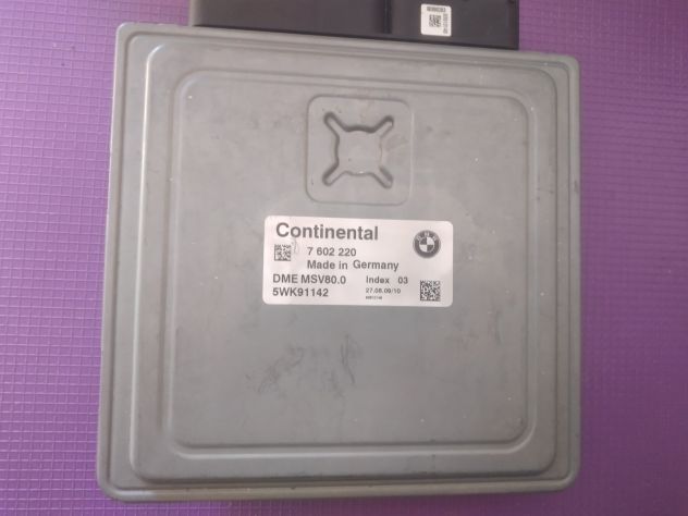 Centralina Motore Continental 5WK91142 7 602 220 DME MSV80.0 INDEX 03 BMW Benzin - Foto 2