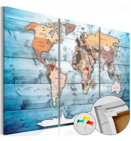 Quadro Di Sughero Con Sfondo Azzurro In 3 Parti Arredalacasa