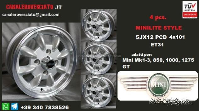 Minilite 5x12 4x101,6 et31 silver mini epoca