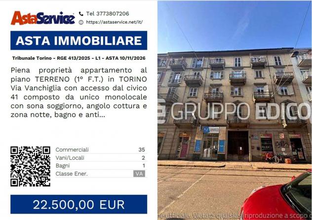 Tribunale Torino - RGE 413/2025 - L1 - Tribunale Torino - RGE 413/2025 - L1 - ASTA 10/11/2026