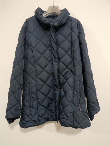 GIACCA LUNGA TRAPUNTATA DA DONNA XXL NERA ECO COLLECTION