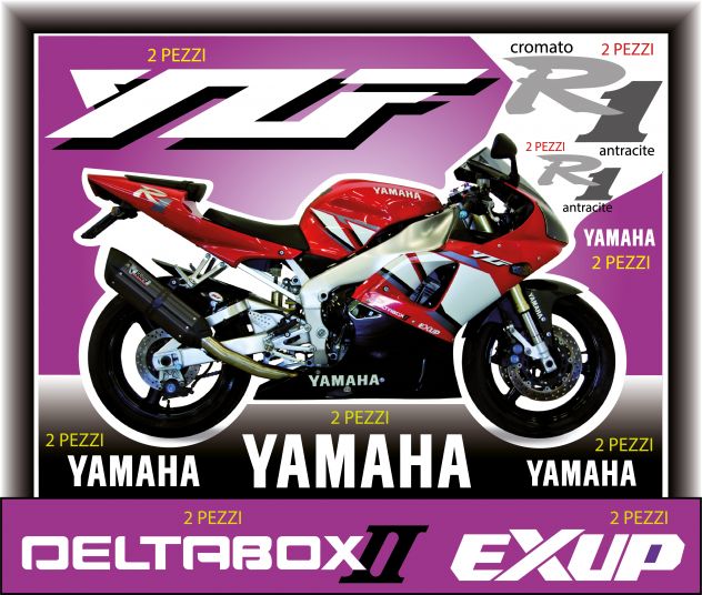 KIT ADESIVI YAMAHA -R1- YZF del 2001 - DELTABOX II - EXUP