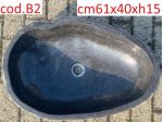 Lavabo lavandino da appoggio in pietra sasso di fiume 2