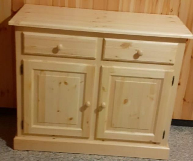 CREDENZA BASE IN LEGNO DI PINO 2 ANTE GREZZA - Foto 8