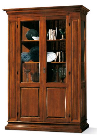 Vetrinetta 2 porte 2 ripiani stile arte povera cod 11409