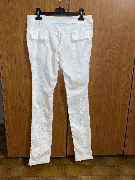PANTALONI DA DONNA VINTAGE ESTIVI BIANCHI ELASTICIZZATI MESSI SOLO 2/3 VOLTE - Foto 8